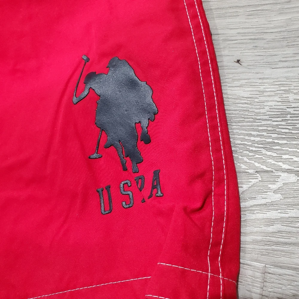 Boy's Polo Red Swim Trunk sz 7